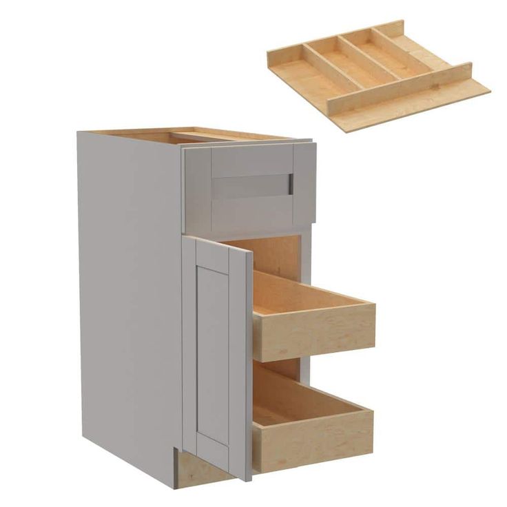 Home Decorators Collection Washington Veiled Gray Plywood Shaker Assembled Base Kitchen Cabinet Left 2ROT UT15 W in. 24 D in. 34.5 in. H