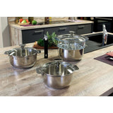 Tulipe 8-Piece Stainless Steel Sauce Pan Set