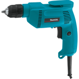 Makita 4.9 Amp 3/8 in. Corded Low-Noise (79 dB) Variable Speed Drill with Keyless Chuck and Hard Case (6408K)