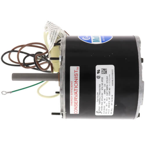 Century 9723 inducer motor - detail view (Type: Permanent Split Capacitor; Voltage: 208/230V, 230V, 208V)