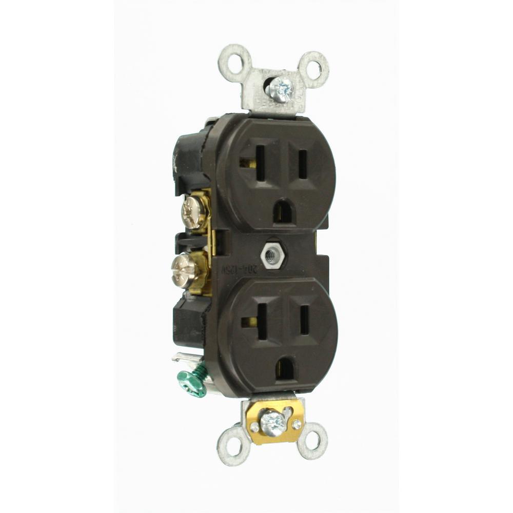 20 Amp Commercial Grade Duplex Outlet, Brown - Super Arbor