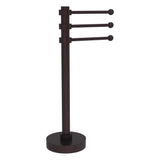 Allied Brass Vanity Top 3 Swing Arm Guest Towel Holder with Groovy Accents in Satin Chrome