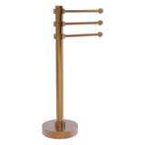 Allied Brass Vanity Top 3 Swing Arm Guest Towel Holder with Groovy Accents in Satin Chrome