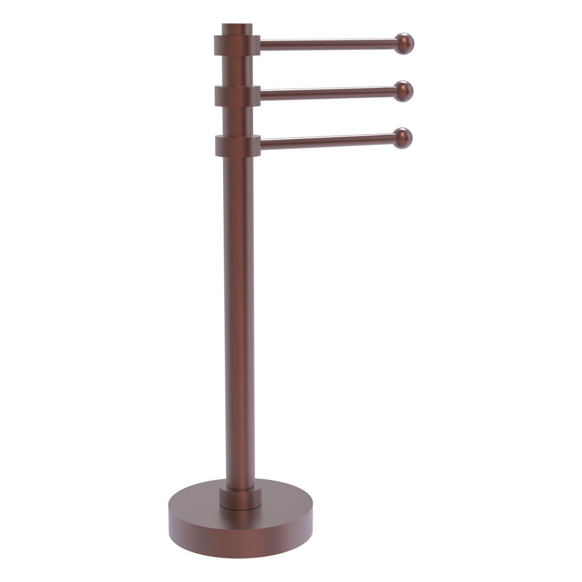 Allied Brass Vanity Top 3 Swing Arm Guest Towel Holder with Groovy Accents in Satin Chrome