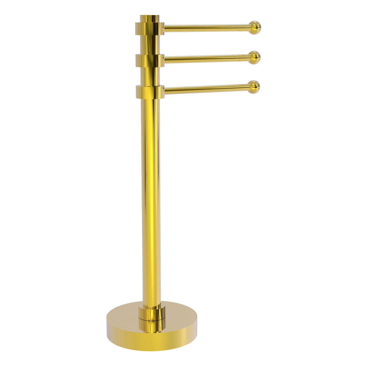 Allied Brass Vanity Top 3 Swing Arm Guest Towel Holder with Groovy Accents in Satin Chrome