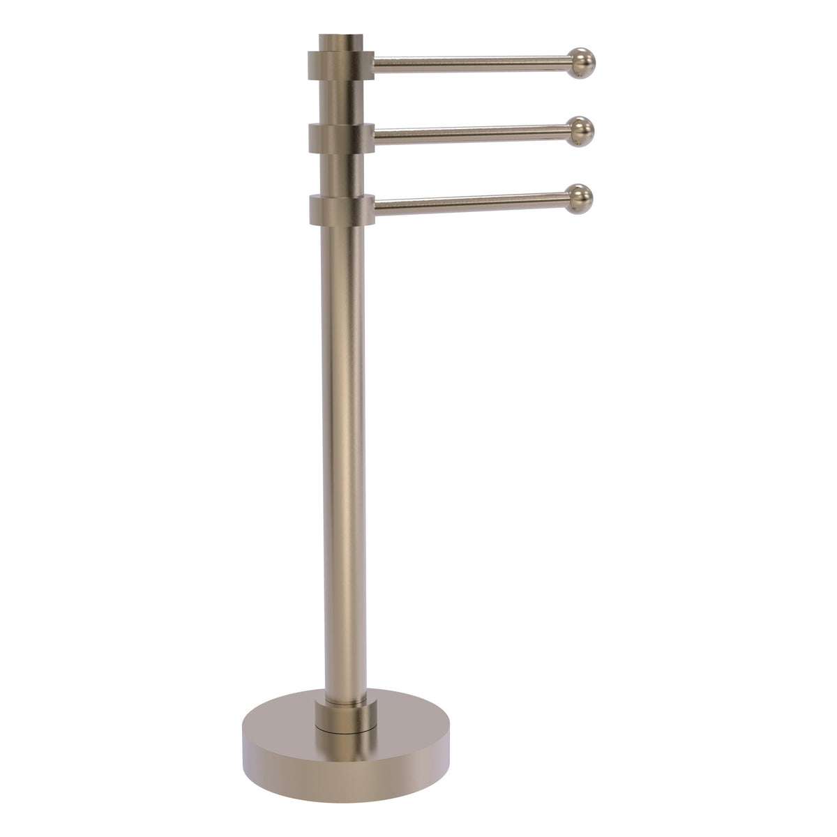 Allied Brass Vanity Top 3 Swing Arm Guest Towel Holder in Matte White