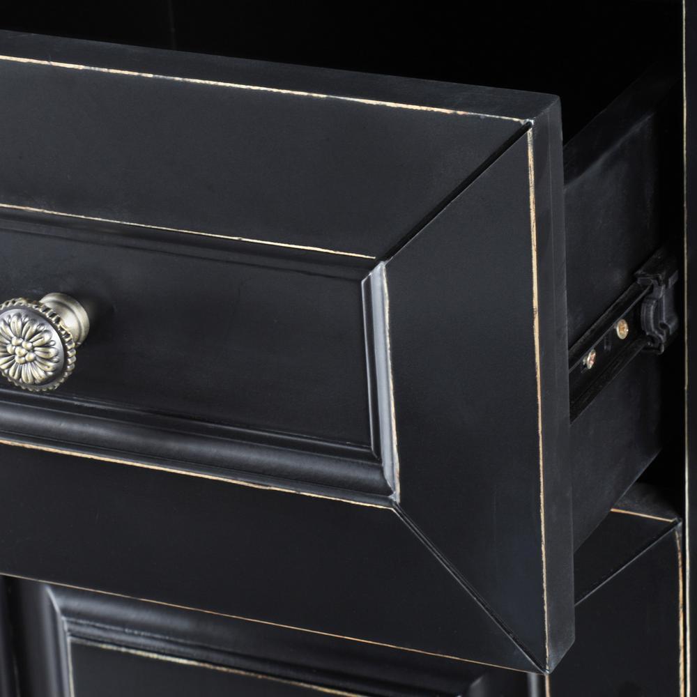 Andover 18 in. W x 16 in. D x 65 in. H Bathroom Linen Storage Tower Cabinet in Antique Black