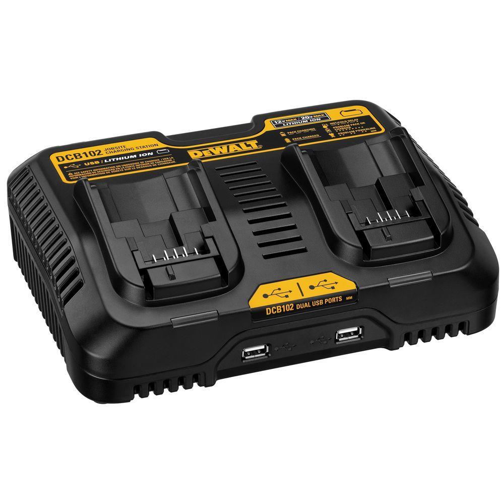 20-Volt MAX XR Lithium-Ion Premium Battery Pack 4.0Ah and Dual Port Charger with (2) USB Ports - Super Arbor