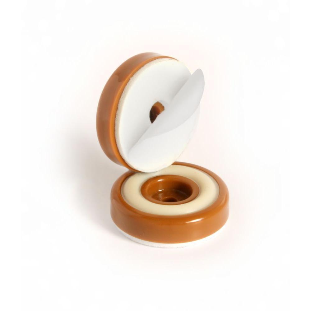 1-1/4 in. Round Caramel Brown Furniture Feet Floor Protectors with Rubber Grip (Set of 8) - Super Arbor