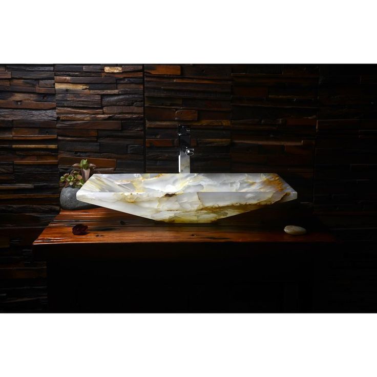 Tami Vessel Sink in White Onyx Stone