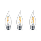 Philips 75-Watt Equivalent BA11 Dimmable Warm Glow LED Bent-Tip Candle Bulb, E26 Medium Base, Soft White 2700K, 3-Pack