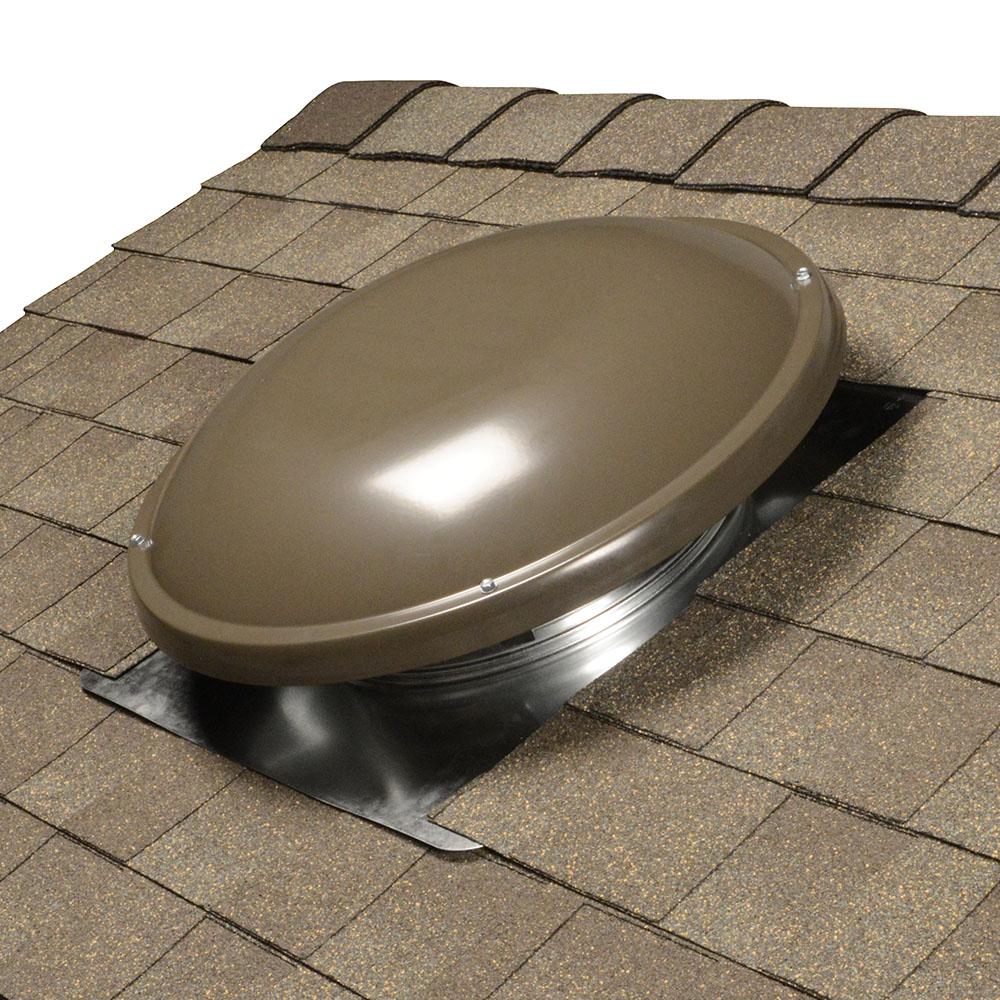144 sq. in. NFA Galvanized Steel Static Dome Roof Vent in Weatherwood - Super Arbor
