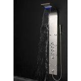 63 in. 8-Jet Shower Panel System in Stainless Steel with Rainfall Waterfall LED Shower Head and Hand Shower Wand