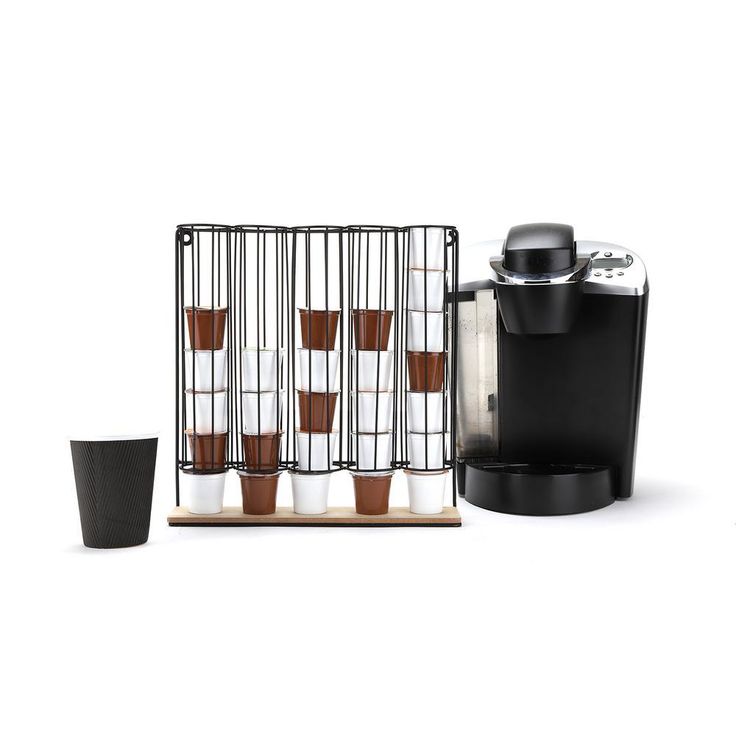 Wall Mount Single Serve Coffee Black Pod Dispenser 5-Compartments, 35-Coffee Pod Capacity
