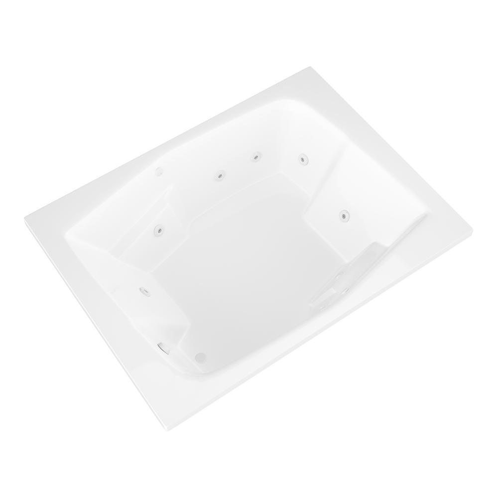 Amethyst 6 ft. Acrylic Rectangular Drop-in Whirlpool Bathtub in White - Super Arbor