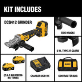 20-Volt Max Lithium Ion Cordless 5 in. Flathead Small Angle Grinder Kit with Kickback Brake - Super Arbor
