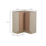 Easthaven Shaker Assembled 27.7 in. x 34.5 in. x 27.7 in. Frameless Lazy Susan Corner Base Cabinet in Unfinished Beech - Super Arbor