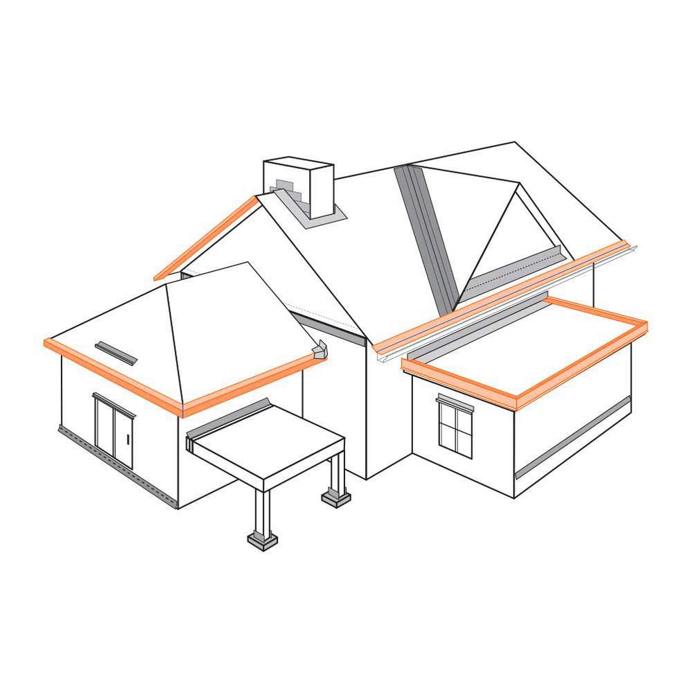 2-5/8 in. x 1-1/2 in. x 10 ft. Aluminum Eave Drip Flashing in Black