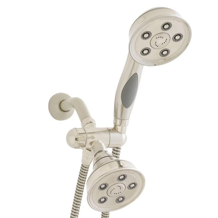3-spray 3.78 in. Dual Shower Head and Handheld Shower Head in Brushed Nickel