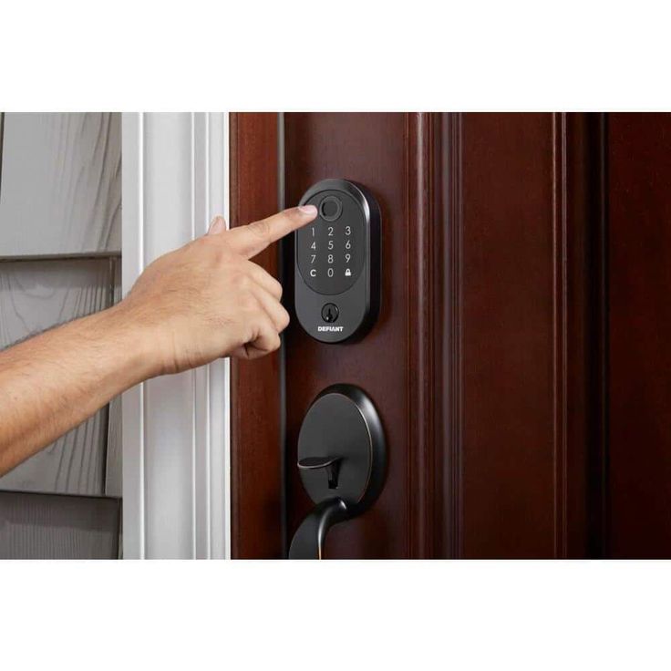 Defiant Hubspace Aged Bronze Round Biometric Fingerprint Electronic Touchpad Deadbolt