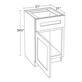 Home Decorators Collection Newport Cream Painted Plywood Shaker Assembled Sink Base Kitchen Cabinet Soft Close Left 21 in W x 21 in D x 34.5 in H