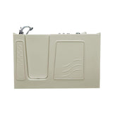 Rampart Nova Heated 5 ft. Walk-in Whirlpool Bathtub with 6 in. Tile Easy Up Adhesive Wall Surround in Biscuit - Super Arbor