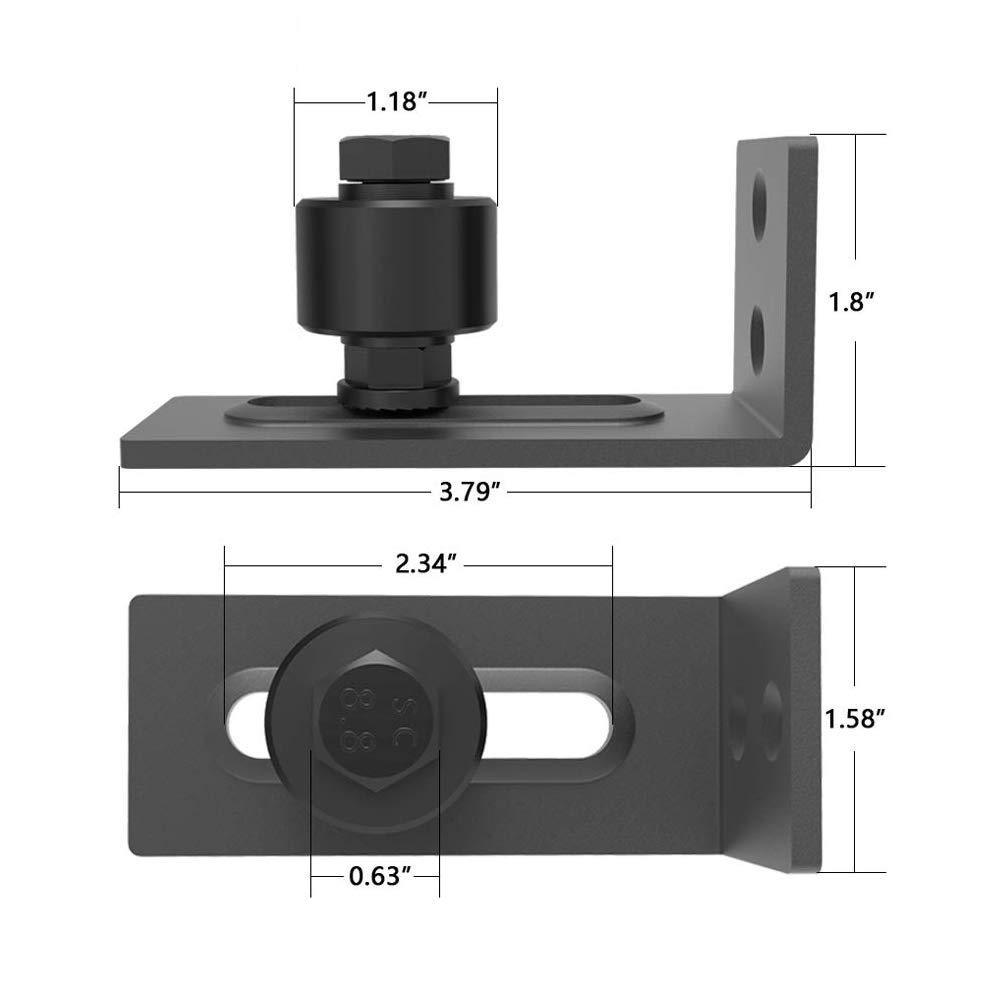 3.66 in. Black Steel Adjustable Heavy-Duty Sliding Barn Door Floor Guide Hardware (2-Pack) (Model 3) - Super Arbor