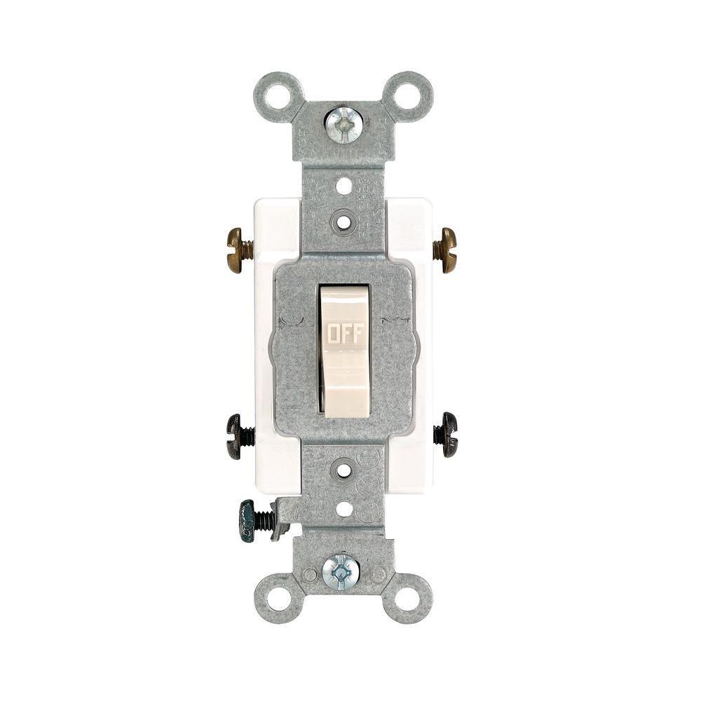 20 Amp Commercial Double-Pole Toggle Switch, White - Super Arbor
