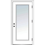 32 in. x 80 in. Classic Right-Hand Outswing Full Lite Clear Low-E Primed Steel Prehung Front Door with Brickmould - Super Arbor