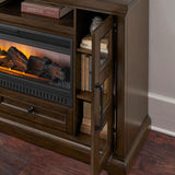 Cecily 72 in. Media Console Infrared Electric Fireplace in Rich Brown Cherry - Super Arbor
