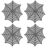 Spider Web 20 in. Black Round Doily (Set of 4)