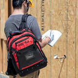 20 in. 38-Pockets Heavy-Duty Padded Wide Mouth Jobsite Backpack Tool Bag - Super Arbor