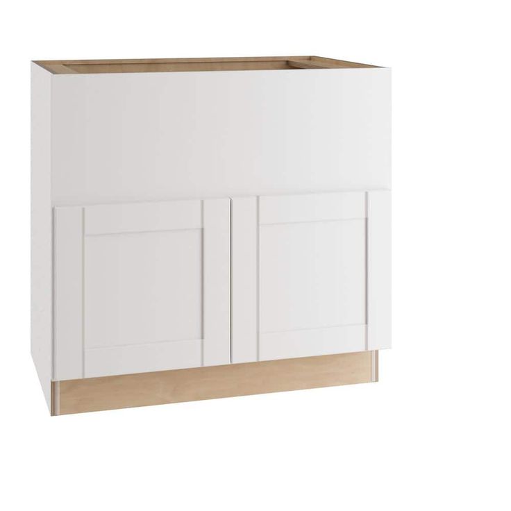 Home Decorators Collection Washington Vesper White Plywood Shaker Assembled Farm Sink Base Kitchen Cabinet Sft Cls 36 in. W x 24 in. D x 34.5 in. H