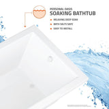 Beryl 5 ft. Acrylic Center Drain Corner Drop-in Non-Whirlpool Bathtub in White - Super Arbor