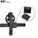 8 ft. /96 in. Frosted Black Sliding Barn Door Track and Hardware Kit for Single with Non-Routed Floor Guide - Super Arbor