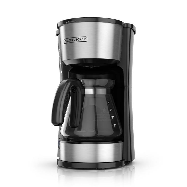 4-in-1 5-Cup Black Stainless Steel Drip Coffee Maker
