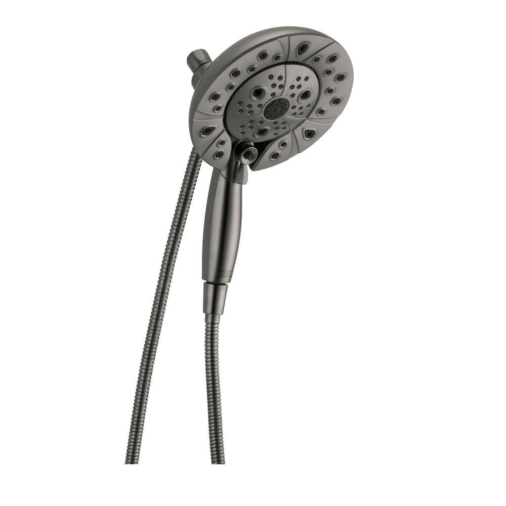 In2ition Two-in-One 5-Spray 6.9 in. Dual Wall Mount Fixed and Handheld H2Okinetic Shower Head in Chrome - Super Arbor
