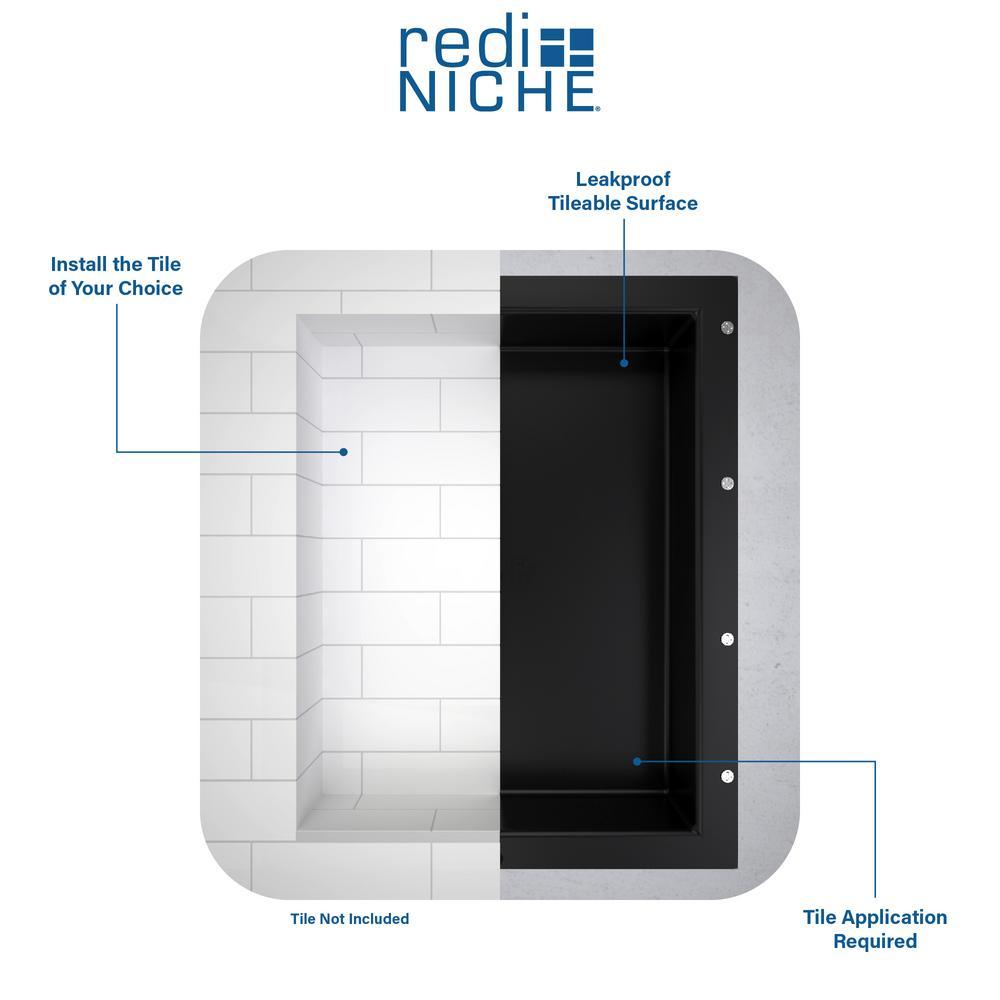 Redi Niche 16 in. x 40 in. Triple Shower Niche Set in Black - Super Arbor