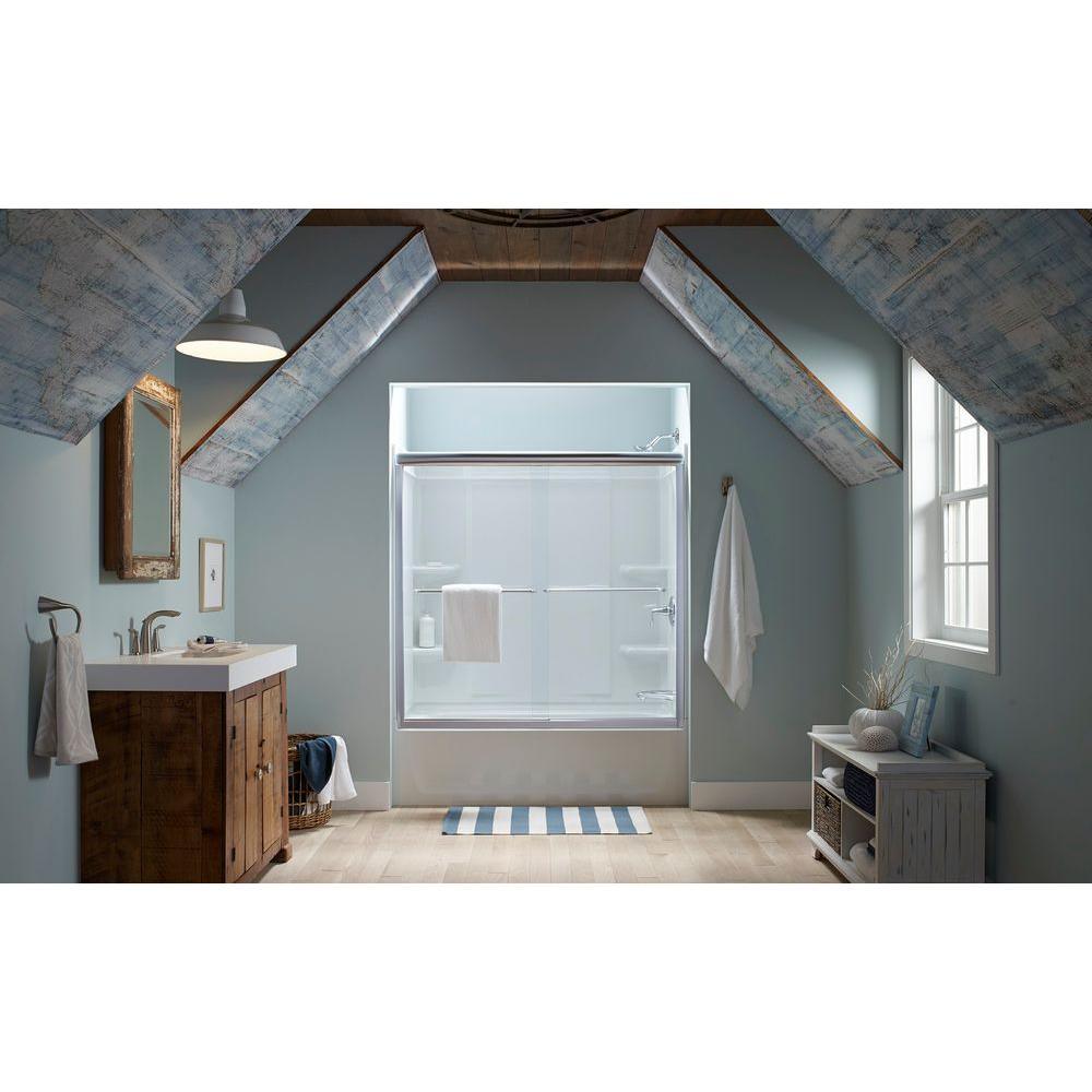 Ensemble Alcove 60 in. x 30 in. x 55 in. Fixed 3-Piece Direct-to-Stud Tub Surround in White - Super Arbor