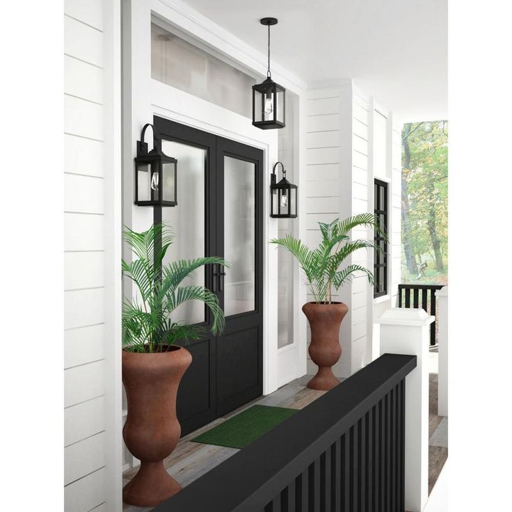 Park Court 1-Light 19 in. Textured Black Outdoor Wall Lantern with Clear Seeded Glass
