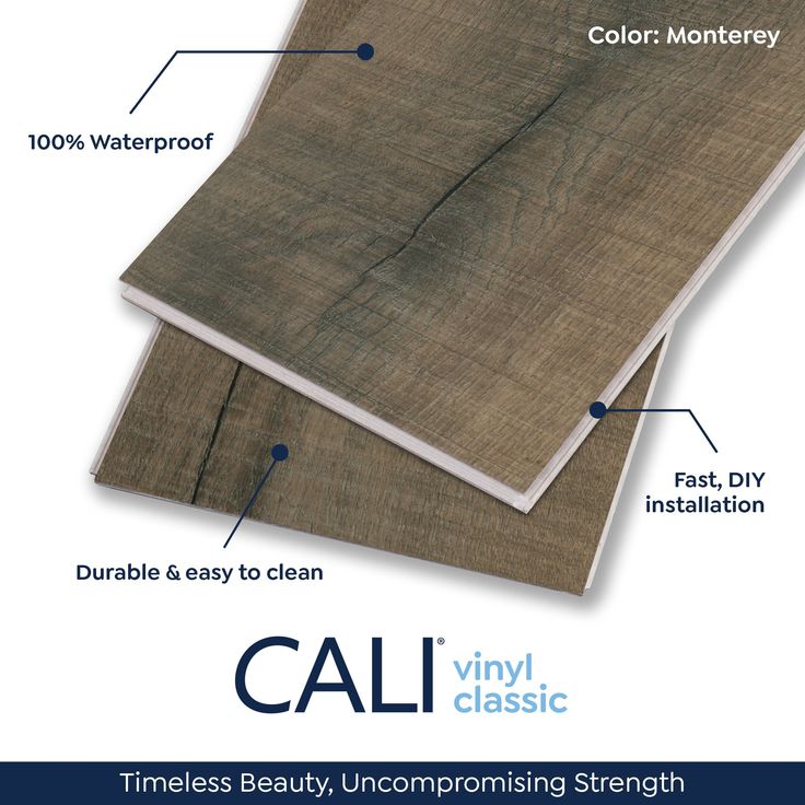 CALI Pro Classic Monterey 5.5-mm x 7-in W x 48-in L Waterproof Interlocking Luxury Vinyl Plank Flooring (23.77-sq ft/case)