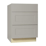 Shaker Assembled 18x34.5x24 in. Drawer Base Kitchen Cabinet with Ball-Bearing Drawer Glides in Satin White
