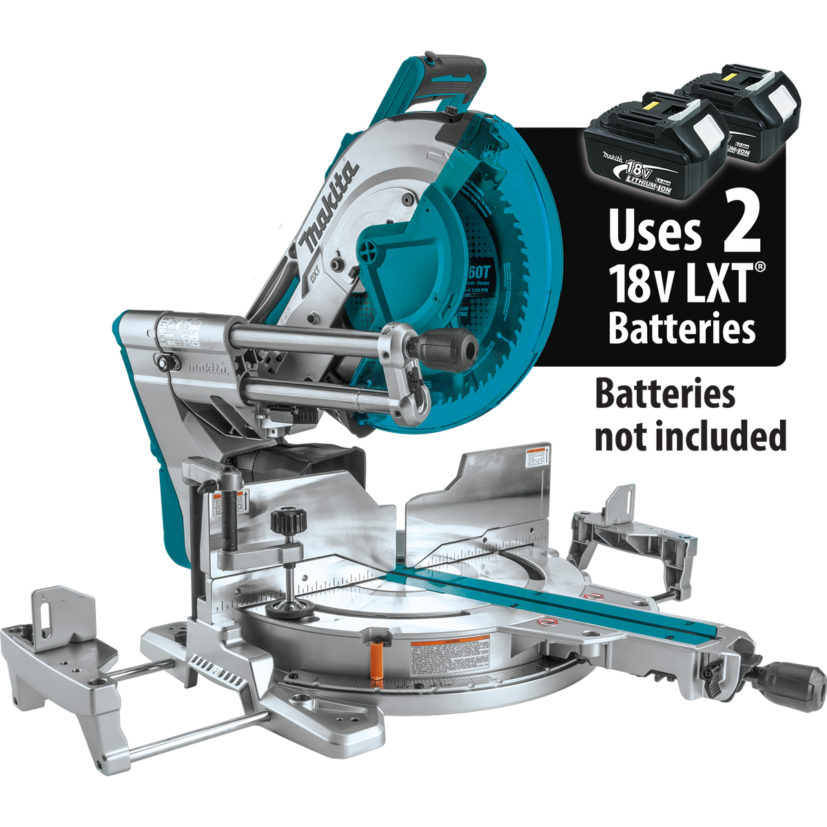 Makita 18V X2 LXT (36V) 12 in. Brushless Dual-Bevel Sliding Compound Miter Saw with Laser Kit, 5.0Ah