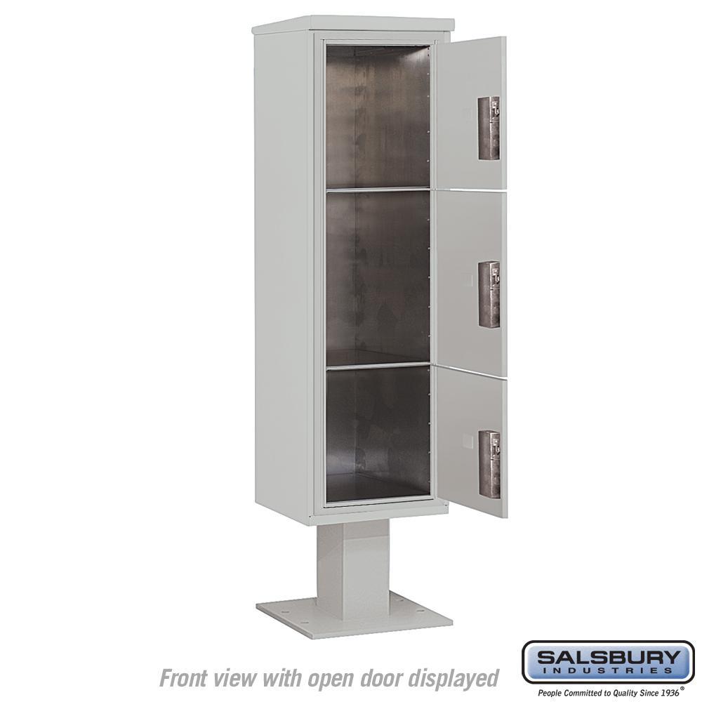 3400 Horizontal Series 3-Parcel Locker Pedestal Mount Mailbox - Super Arbor