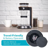 Shine Automatic Pour Over Coffee Machine with 2 Cup Double Wall Glass Carafe, Black with Wood Finish