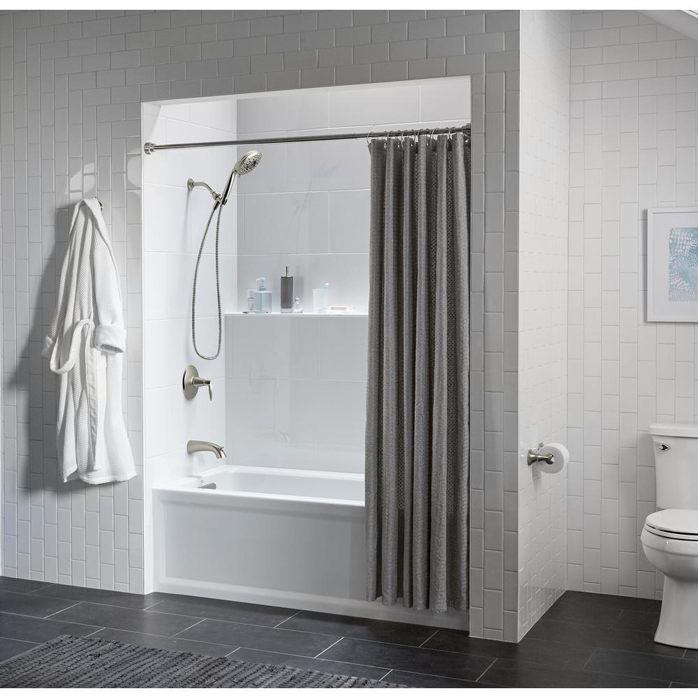 Archer 60 in. Left-Hand Drain Rectangular Alcove Bathtub in White - Super Arbor