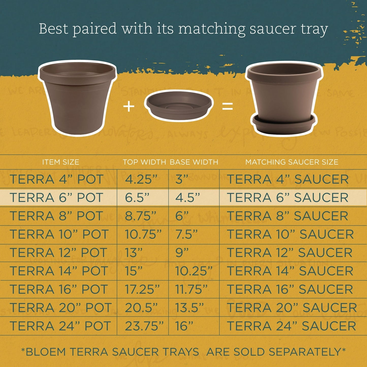 Bloem Terra Pot Planter 6" Chocolate