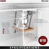 Rev-A-Shelf ML Series Heavy-Duty Mixer Lift with Soft-Close, 11-3/4 in W x 20 in D Maple Shelf