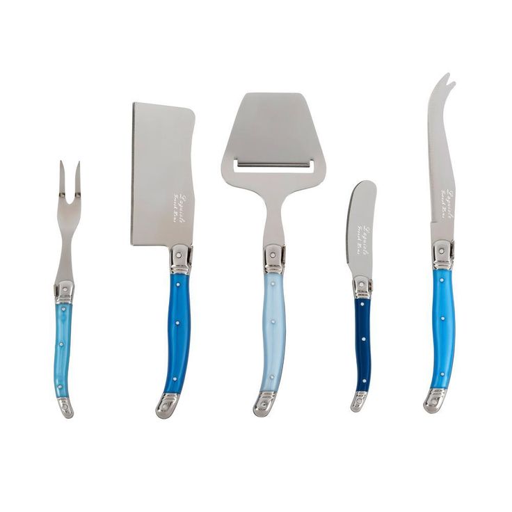 Laguiole 5 Piece Cheese Knife, Fork and Slicer Set, 