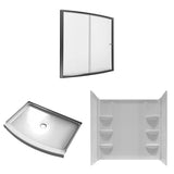 Ovation 33.5 in. x 48 in. x 75.25 in. Combo 5-Piece Shower Kit in Arctic and Brushed Nickel - Super Arbor